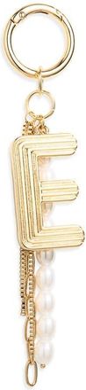 Chelsea28 Initial Faux Pearl Bag Charm in E- White- Gold at Nordstrom