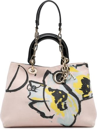 Dior Pre-owned Dior Limited Edition Medium Canvas Floral Printed Diorissimo Satchel Ladies 01-RU-1114