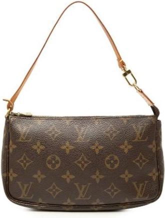 Louis Vuitton Pre-owned Pochette Accessoires - Dames - Vintage Handtas - Bruin - ONE Size - Leer - Vintage