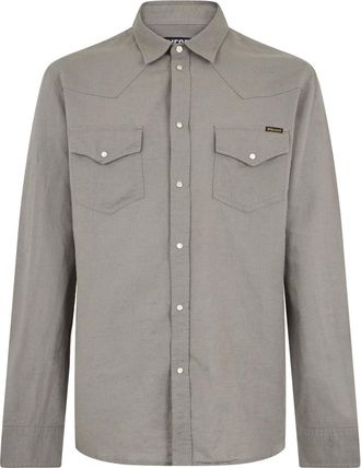 Diesel Overhemd met lange mouwen - Heren - Overhemden - Grijs - Maat: 2XL Katoen