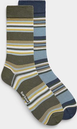 Barbour Mens Multi-stripe dress socks 2-pack