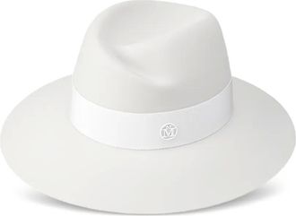 Maison Michel Fedora Virginie con nastro - Bianco