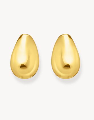 Thomas Sabo Orecchini a bottone in argento sterling 925 placcati oro giallo 18 k