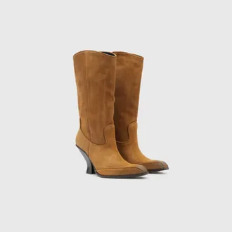 Diesel D-Luffy - Knee-high boots in suede - Boots - Woman - Brown