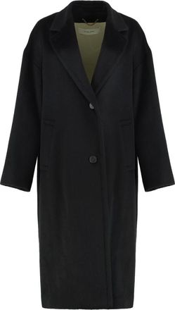 Golden Goose Wollen jas met mohair - Dames - Mantel - Zwart - M - Wol - Jassen