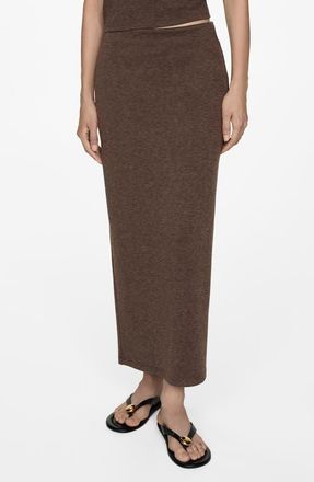 Mango Knit Column Maxi Skirt in Brown at Nordstrom, Size X-Small