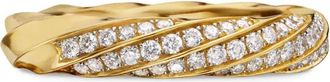 David Yurman Anello a fascia Cable Edge in oro 18kt riciclato con diamanti (4mm)