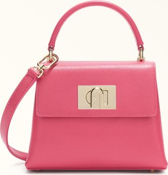 Furla 1927 Borsa A Mano Mini Velvet Pink Rosa Pelle Stampata Donna