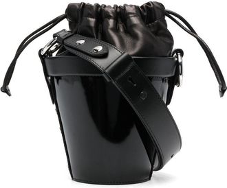 Maison Margiela mini Fire leather bucket bag - women - Calf Leather/Calf Leather/Polyester/Aluminium/Zinc/Brass/Copper - OS - Black