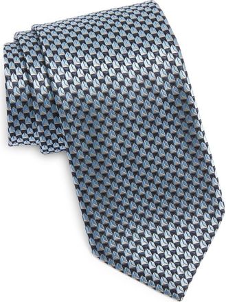 Ermenegildo Zegna Geometric Silk Jacquard Tie in Lightblue at Nordstrom
