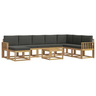 vidaXL Conjunto De Sof&aacute;s De Exterior 9 Pcs Blanco Y Antracita Vidaxl
