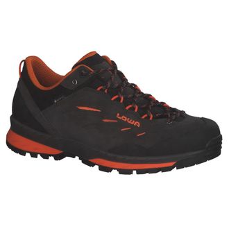 Lowa Delago GTX Lo Suede Textile Mens Lace Up Shoes - Anthracite Flame - Size:UK 10.5