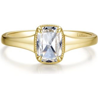 Lafonn Elara Cushion Cut Simulated Diamond Ring in Gold at Nordstrom, Size 7
