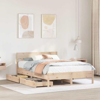 vidaXL Vidaxl - Estructura De Cama Sin Colch&oacute;n Madera De Pino Maciza 120x200 Cm