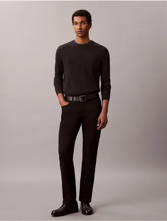 Calvin Klein Mens Straight Stretch 5-Pocket Pants - Black - 29W x 30L