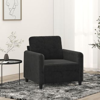 vidaXL Sill&oacute;n De Terciopelo Negro 60 Cm Vidaxl