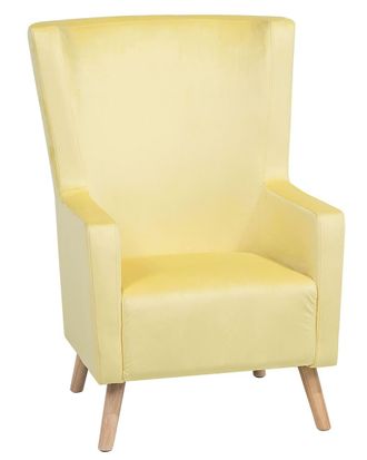 Beliani Sill&oacute;n orejero terciopelo amarillo