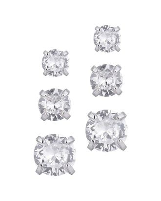 Adornia Adornia Cz 3-Solitaire Stud Earring Set