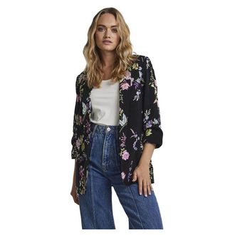 Pieces Womens Pcbosella 3/4 Printed Blazer Noos Bc, Black 6, 12