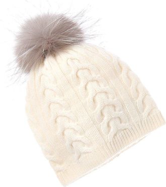 Amicale Cashmere Cable Knit Cashmere Hat