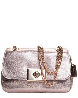 Coach Crinkle Metallic Leather Crossbody