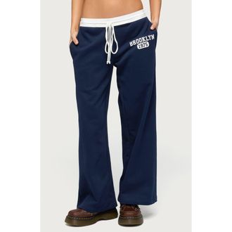 Edikted Brookie Low Rise Sweatpants in Navy at Nordstrom, Size X-Small