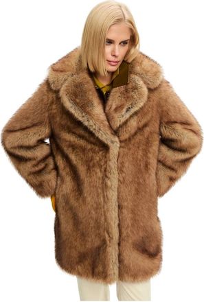 Cesare Gaspari Faux Fur Shearling Jassen - Dames - Jassen - Bruin - L - Polyester - Jassen