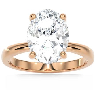 Pompeii3 Certified 3.10Ct Oval Diamond HIdden Halo Engagement Ring 14k Gold Lab Grown