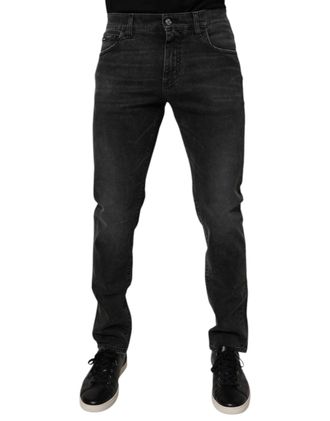 Dolce & Gabbana Black Cotton Stretch Skinny Men Denim Jeans Elastane Clothing