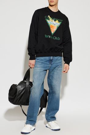 Casablanca Sweatshirt With A Colorful Print, Mens, Black