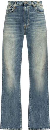 R13 logo patch jeans - women - Cotton/Spandex/Elastane - 26 - Blue