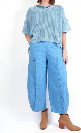 Rundholz Relaxed Cotton Wide Leg Pants In Malibu Check