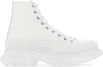 Alexander McQueen Canvas Sack Sneakers in Wit - Heren - Veterlaarzen - Wit - 39 1/2 EU - Schoenen