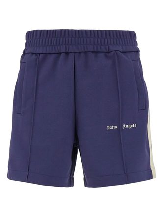 Palm Angels logo-embroidered track shorts - men - Polyester/Polyester - M - Blue