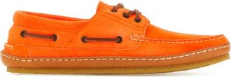 Saint Laurent Fluo Orange Suede Ashe Loafers