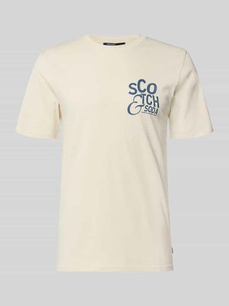 Scotch & Soda Regular Fit T-Shirt mit Logo-Print in Sand, Gr&ouml;&szlig;e XXL