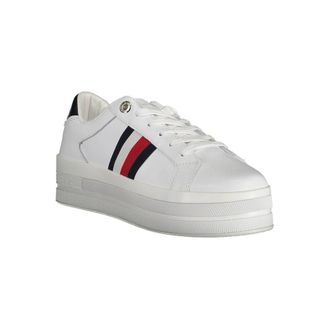 Tommy Hilfiger Platform Sole with Striped Trim Sneaker - White