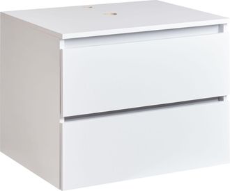 Beliani Armadietto Da Bagno Sospeso A Parete Fronte Scanalato 2 Cassetti 60 X 47 Cm Marmo Bianco Serra