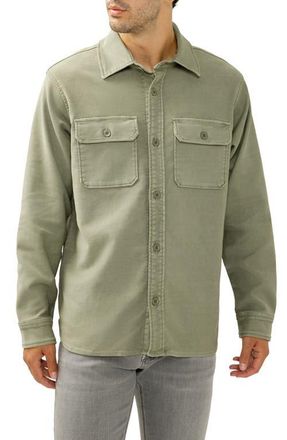 Silver Jeans Co Field Cotton Blend Button-Up Shirt Jacket in Palm Green at Nordstrom, Size Xx-Large