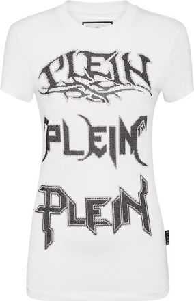 Philipp Plein T-shirt Round Neck Sexy Pure Fit Crystal