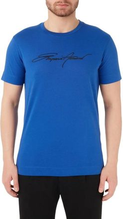 Emporio Armani Stijlvolle T-shirt voor mannen - Heren - T-shirts - Blauw - XS - Tops