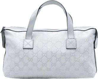 Gucci Pre-owned Handbags, female, Gray, Size: ONE SIZE Pre-owned Canvas Handbag