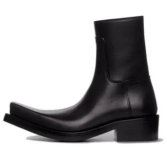 Balenciaga Santiago Booties Black Matte Calfskin 745530WBDO01000