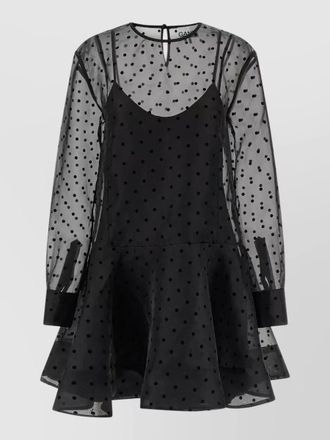 Ganni organza circle collar dress sheer overlay