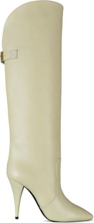 Saint Laurent Harper Boots - Dames - Hoge Laarzen - Beige - 38 EU - Leer - Schoenen
