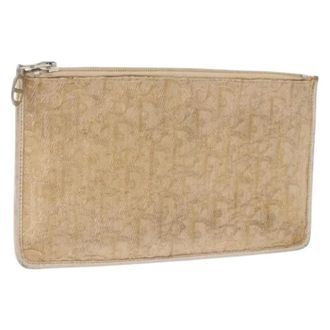 Dior Pre-owned Vintage Canvas Pouch - Dames - Pre-owned - Beige - Maat: ONE Size Leer