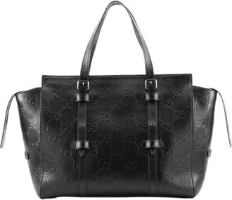 Gucci Vintage, unisex, Zwart, ONE Size, Leer, Pre-owned Leren Tote Bag