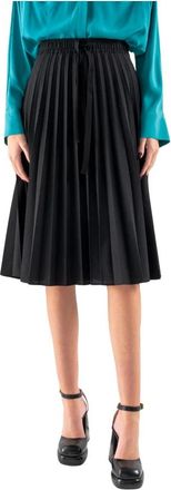 Semicouture Hoge taille geplooide midi-rok - Dames - Midirokken - Zwart - XS - Rokken