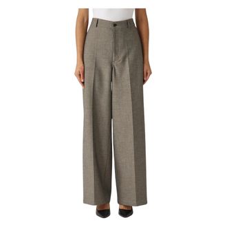 Liviana Conti Dames, Broeken, Grijs, Maat: M Katoen