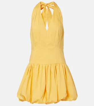 SIMKHAI Brooke gathered cotton-blend minidress